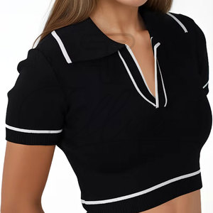 Crop tops pour femmes en coton, sexy et décontractés, avec logo personnalisé, vente en gros - Product Image 4