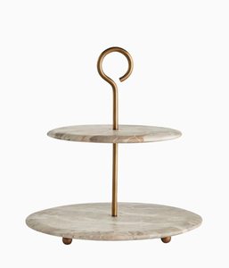 Marble And Brass <b>Cake</b> Stand Cookies and Snacks Wedding Parties Server <b>Cake</b> Stand 2 <b>Tier</b> Royal Design - Product Image 6