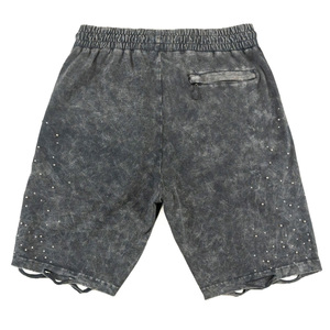 Shorts Urbanos para Hombre, Lavado Ácido, Estampados, de Algodón, Corte Holgado, Retro, con Cintura Elástica, Premium, Estilo Urbano - Product Image 4