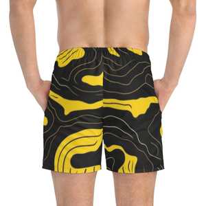 Pantalones Cortos Deportivos para Hombre, Estampado de Camuflaje Negro y Amarillo, Secado Rápido, Cintura Media, Casuales - Product Image 6