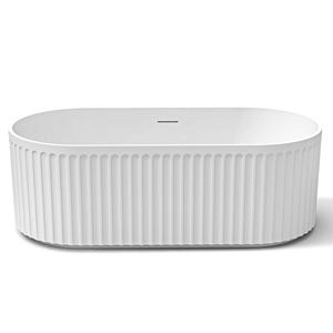 Bañera independiente de lujo con acabado de seda satinada blanca <span class=keywords><strong>ostra</strong></span> moderna, bañera de 1,5 m con escurridor, diseño acrílico ovalado para hoteles - Product Image 4