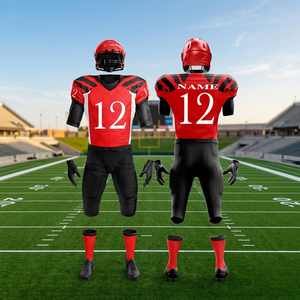 Ensemble d'uniformes de football américain personnalisés en gros, légers, à séchage rapide, antibactériens, à manches courtes, respirants - Product Image 5
