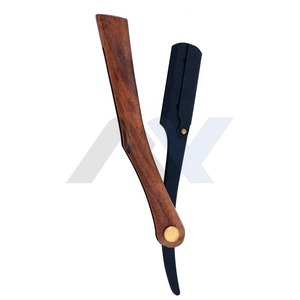 Ensemble de rasoirs pliants à lame droite en acier inoxydable de haute qualité avec manche en bois, kit de rasage à l'a l'ancienne, garantie de qualité - Product Image 5