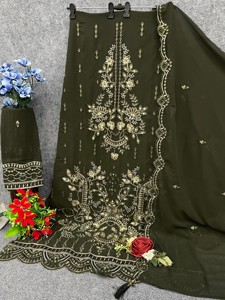 ชุดสัลวาร์ คามีซ ฟ็อกซ์ จอร์เจตต์ แบบเย็บกึ่งสำเร็จ พร้อมงานปักเลื่อม สำหรับคอลเลคชั่นชุดชาติพันธุ์อินเดียและปากีสถานสำหรับผู้หญิง - Product Image 6