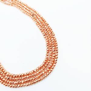 Perles rondes facettées en pyrite or rose, pierres précieuses naturelles, perles en vrac pour la création de bijoux, bracelet et collier DIY - Product Image 3