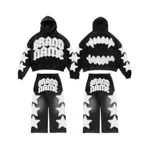 Discover-Impex Men Custom Ice Blue texture Sublimation Tracksuit Set Hooded Jacket and <b>Jogger</b> Sportswear OEM - Product Image 4