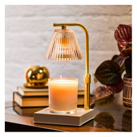 Lámpara Calentadora de Velas Eléctrica Premium para el Hogar, con Calor Ajustable, Cuerpo de Metal, Elegante Pantalla de Vidrio, Uso Interior/Exterior