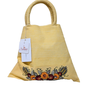 Bolso Tote de Algodón Hecho a Mano con Bordado Floral Amarillo de STUDIO N |   Bolso de Mano de Moda para Mujer, Duradero y de Alta Calidad |   Elegante y Reutilizable - Product Image 2