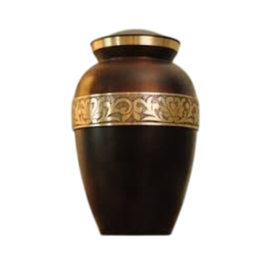 Wholesale Hand-Engraved Aria Wheat Brass Cremation Urn For Adult Human Ashes Metal <b>Memorial</b> Urn Matte Bronze Finish Keepsake - Product Image 2