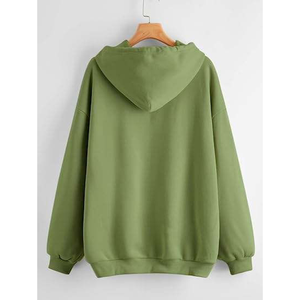 เสื้อฮู้ดซิปผ้าฝ้าย 100% คุณภาพสูง ใส่สบาย ทรงปกติ ไหล่ตก ยาวพิเศษ ถักทออย่างดี สีพื้น เหมาะสำหรับใส่ลำลองในฤดูหนาว - Product Image 1