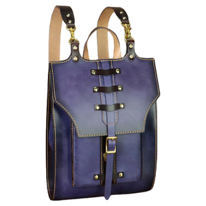 Vintage Genuine Leather Laptop <b>Backpack</b> With Shoulder Straps And Buckle Closure Unisex Softback Design - Product Image 3