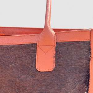 Bolso Tote de Cuero Genuino con Pelo para Mujer, Estilo Vintage, de Lujo, para Verano, con Cierre Abierto, Bolso de Hombro LHTB-0136 - Product Image 4