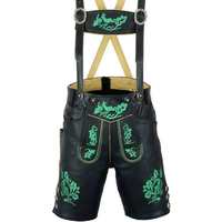 Lederhosen authentiques noirs brodés alpins pour hommes, tailles européennes 46 à 62 en stock