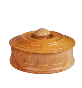 Handmade <b>Wooden</b> Roti <b>Box</b> Hand Painted Lid Traditional Chapati Storage Container Roti Dabba for Kitchen Storage Dining - Product Image 2