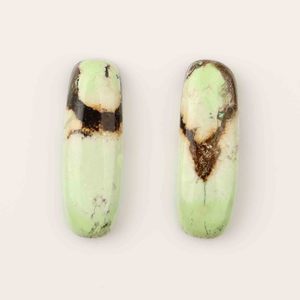 พลอยคริสโซเพรสธรรมชาติคุณภาพ AAA รูปทรงแคปชอนยาวขนาด 10x30 มม. ด้านหลังแบน ปรับขนาดได้ สำหรับทำเครื่องประดับ จำหน่ายจำนวนมาก - Product Image 1