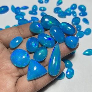 Gema de Ópalo Azul Etíope Natural AAA, Corte Ovalado, Suelta, para Anillo, Colgante, Joyería, con Efecto de Juego de Color Arcoíris Iridiscente - Product Image 1