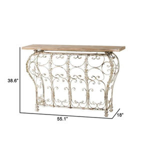 โต๊ะคอนโซลหรูหราสะดุดตา ผลิตจากวัสดุไม้ พร้อมฐานโลหะดีไซน์โดดเด่น เหมาะสำหรับตกแต่งห้องนั่งเล่น - Product Image 1