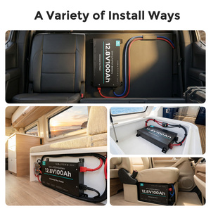 Batterie LiFePO4 Slim 12V 100Ah avec surveillance par application Bluetooth et coupure en cas de basse température pour camping-car, camping et auto-chauffage hivernal - Product Image 4
