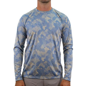 T-shirt de pêche pour homme à manches longues en coton/fibre de bambou, col rond, coupe classique, séchage rapide, respirant, protection UV - Product Image 5