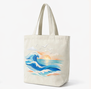 Sac de plage en toile de coton beige grand format, réutilisable, vierge, pour livres et courses, prix promotionnel de gros - Product Image 3