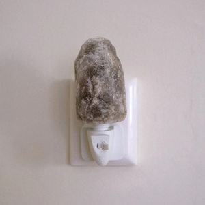 Natural Gray Himalayan Crystal Salt Lamp Pyramid Design Hand Carved Rock Lamp with Adjustable Touch <b>Dimmer</b> for Bedroom - Product Image 1