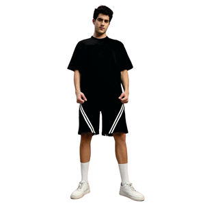 Conjunto de Verano Casual para Hombre de Dos Piezas: Camiseta Redonda de Algodón con Estampado Tie-Dye y Pantalones Cortos de Color Liso - Trajes Deportivos de Verano para Hombres - Product Image 3