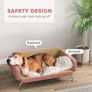 Divano Letto per Cani con Braccioli e Schienale Regolabili, Rosa, Taglia XL, Letto Sostenibile per Cani Piccoli, Medi e Grandi, Forma Quadrata - Product Image 6