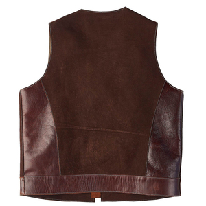 Chaleco de cuero sin mangas a la moda para hombre, talla grande, chaleco de cuero para motocicleta, chaleco de cuero de vaca para hombre. - Product Image 2