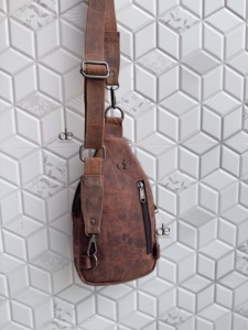 Sac à bandoulière en cuir de vachette tendance et élégant, sac de voyage polyvalent facile à transporter, ceinture porte-monnaie - Product Image 5