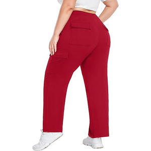 Pantalon cargo ample pour femme, taille élastique, style streetwear, pantalon décontracté uni pour filles - Product Image 2