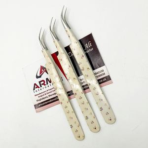 Pinzas de Aislamiento Curvas Ecológicas con Punta Recubierta de Papel, Pinzas Sostenibles para Extensión de Pestañas con Marca Privada - Product Image 3