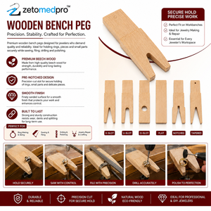 Pieu de banc en bois conique à rainures en V et en U pour la fabrication de bijoux, le travail manuel et l'atelier, personnalisable ZETOMEDPRO - Product Image 4