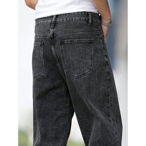 Jean en denim ample et large pour homme, style rétro tendance, couleur anthracite, écologique, respirant, 100 % coton, taille 28-42, style vintage - Product Image 2