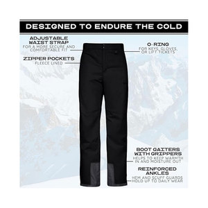 Pantalon de neige essentiel pour homme, imperméable, isolé, pour le ski, le snowboard, les activités de plein air par temps froid, avec taille ajustable - Product Image 3