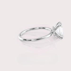 Anillo Solitario con Diamante Cultivado en Laboratorio con Corte Esmeralda en Oro Rosa/Amarillo/Blanco de 14k - Product Image 4