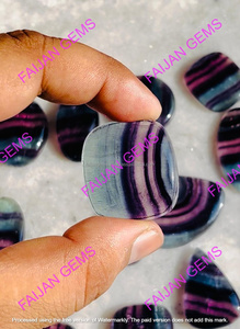 Piedra de Fluorita Arcoíris Natural de Alta Calidad, Cristal Energético, Curación del Amor, Tallado de Sombra, Cabujón Pulido, Piedra Artesanal para Joyería - Product Image 5
