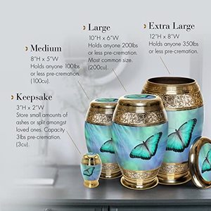 Luxury Inspired Brass <b>Keepsake</b> Cremation <b>Memorial</b> Urn Ash Holder Featuring Durable Decorative Exterior Texture Style - Product Image 3