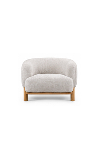 Fauteuil rembourré moderne avec pieds en bois, revêtement en tissu, design minimaliste pour salon, meubles de maison - Product Image 1