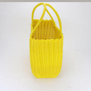 Bulk Price Eco-Friendly PP Rattan <b>Basket</b> Colorful Carrier Bag for Shopping Sundries Storage Kitchen Neatening Made in Vietnam - Product Image 3
