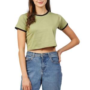 T-shirt court oversize pour femme, imprimé graphique personnalisé, en coton, décontracté, à manches courtes, coupe ample, été, vente en gros, OEM - Product Image 6