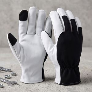 Wholesale Soft Comfortable Goat Grain Leather Assembly <b>Gloves</b> Heavy Duty Breathable Heat Spark Resistant Adjustable Wristband - Product Image 4
