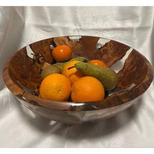 Bol en bois et résine fait à la main, durable, pour la décoration de la maison, élégant plateau de service pour fruits - Product Image 6