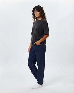 Women's Premium Stone Washed T Shirts Short Sleeve Crew Neck Regular Fit Vintage Cotton Oversized Streetwear Stone Wash T Shirt - Product Image 5