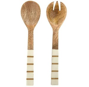 Customized Size Color Resin Wooden Metallic Salad <b>Servers</b> 2 Piece Set High Quality Handmade FAIZA CRAFT Eco-Friendly - Product Image 3