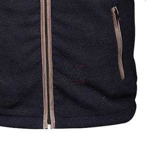 Vestes polaires de chasse Safari bleu foncé à fermeture éclair intégrale, avec panneau contrastant aux épaules et poches latérales, pour homme, hiver, pour activités de plein air - Product Image 5