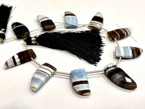 Perles d'opale naturelle en forme de couteau, taille briolette, 10x21mm, vendues par brin de 8 pouces de long - Product Image 3