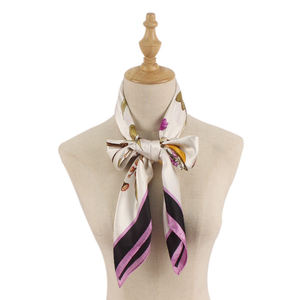 Women's Mulberry Silk <b>Square</b> <b>Scarf</b> 50x50cm Geometric Pattern Digital Print Breathable Lightweight Luxury Accessory for Daily Use - Product Image 3