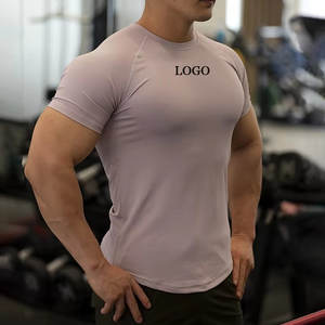 Camiseta Deportiva de Compresión para Hombre, Blanca, Manga Corta, Secado Rápido, Corte Ajustado, Cuello Redondo, Tejido Sólido, Logotipo Frontal - Product Image 3