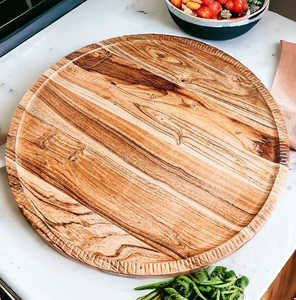 Plateau tournant en bois Lazy Susan, meilleur prix, épais et rond, pour épices - Product Image 3