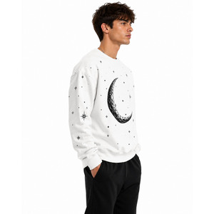Sweat-shirt à col rond personnalisé pour homme, en coton lourd, imprimé et brodé, étiquette privée OEM ODM - Product Image 3